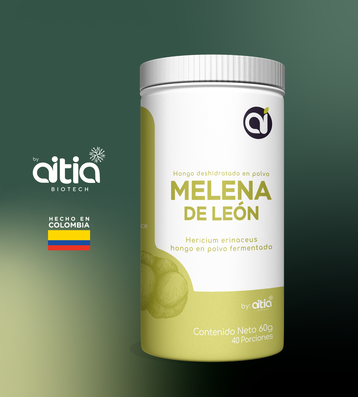 Melena de León (Hericium erinaceus) 100% Hecho en Colombia 🇨🇴